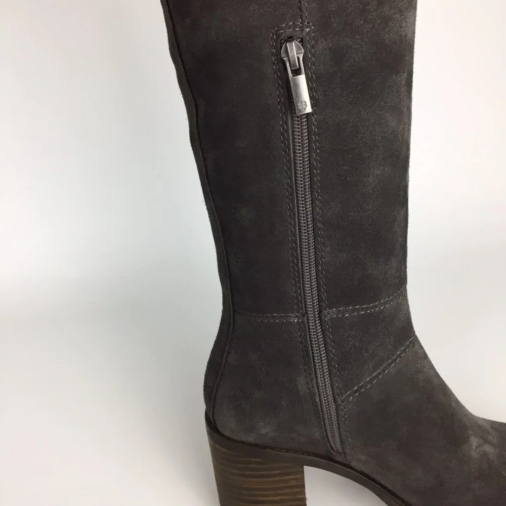 Lucky Ramsden Gray Suede Over the Knee OTK Heeled Boot 6